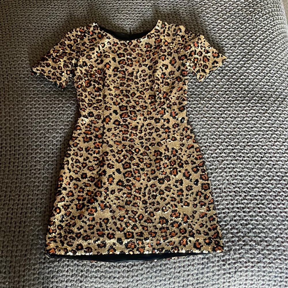 French Connection sequin leopard print dress